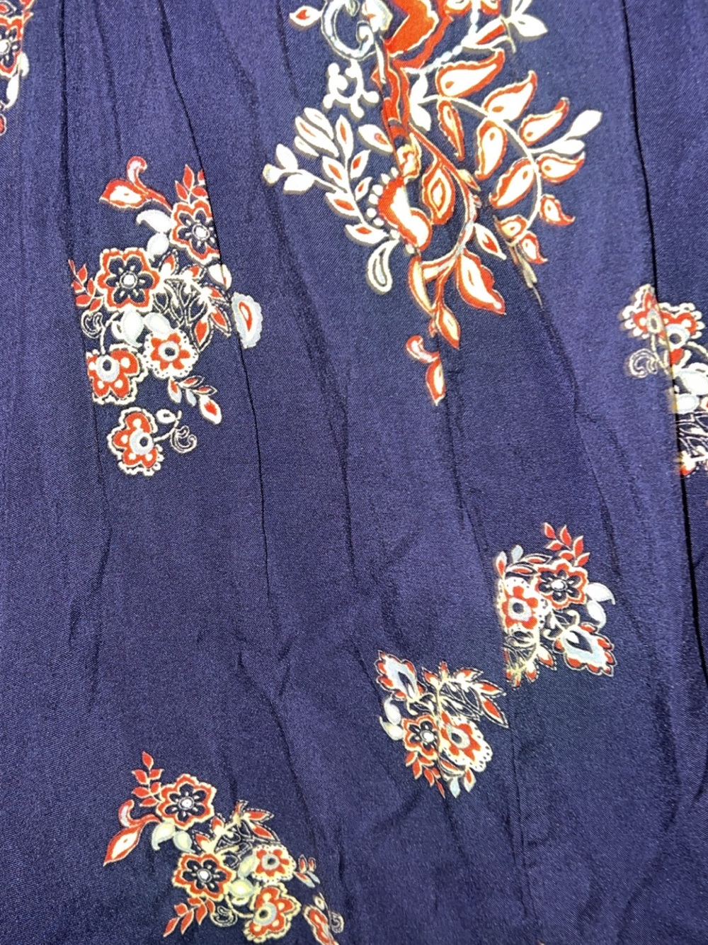 Love Ryan Los Angeles Boho Handkerchief Hem Midi Dress Navy Floral Small - Picture 4 of 5